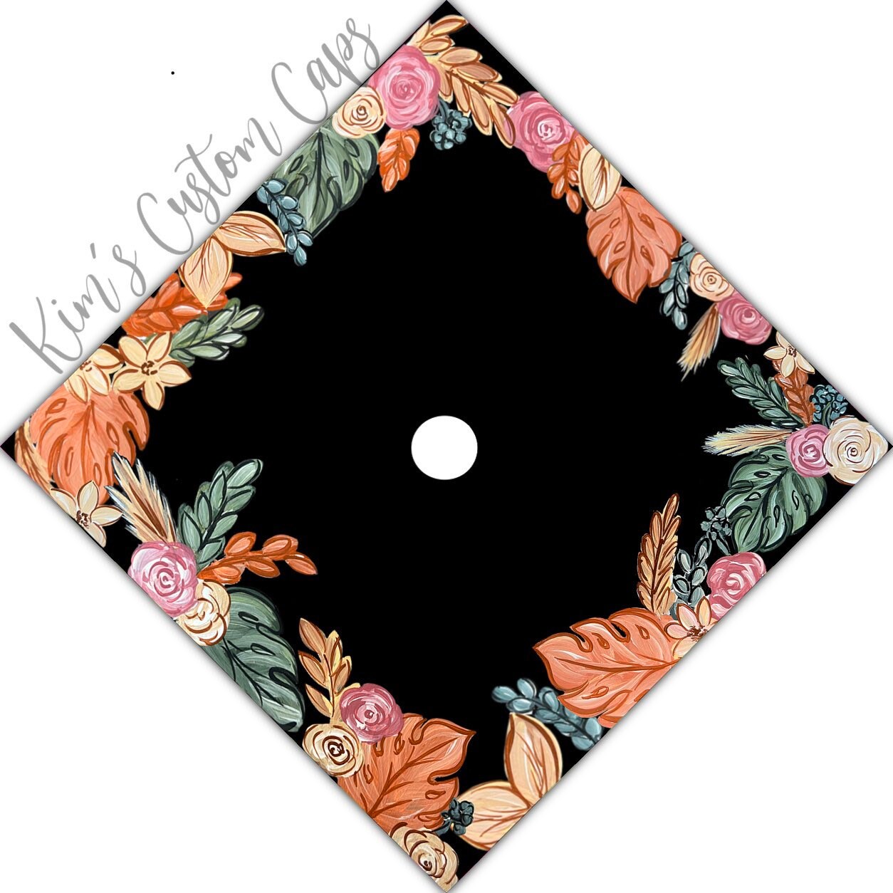 Floral Monstera Boho Graduation Cap Custom Quote Cap Topper - Etsy