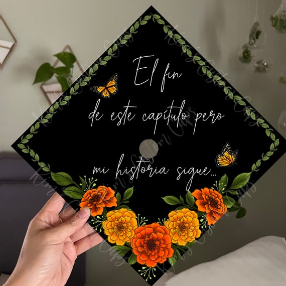 Custom Mexico Graduation Cap Topper Custom Mexican Graduation Cap Floral Graduation Personalized Graduation Cap Floral Graduation Cap