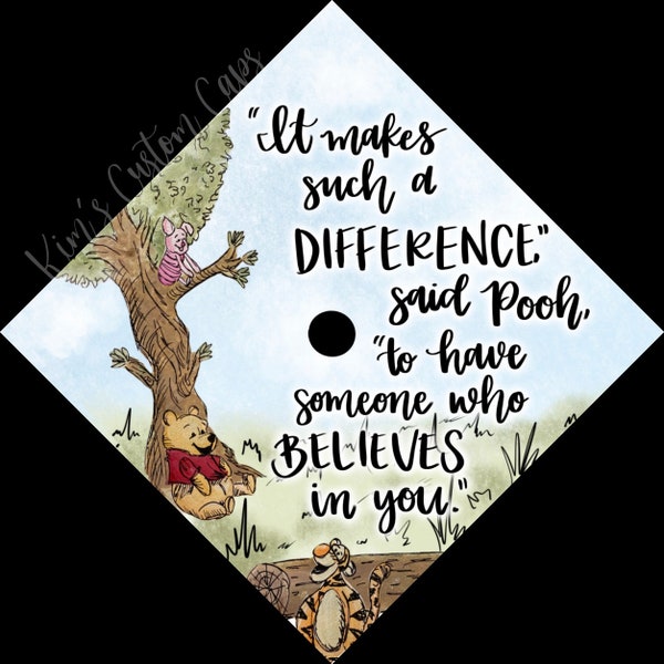 Hunny Bear Printed Graduation Cap Topper