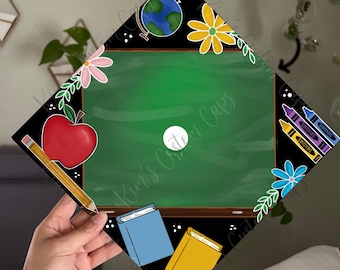 Teacher Classroom Graduation Cap Custom Quote Cap Topper Elementary Education