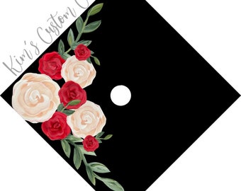 Floral Graduation Cap Custom Quote Cap Topper