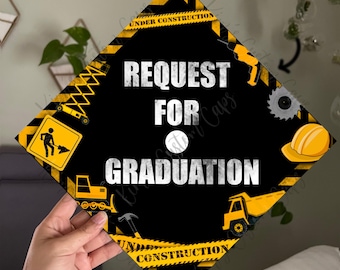 Construction Management Graduation Cap Printed Cap Topper