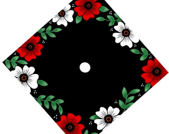 Floral Graduation Cap Custom Quote Cap Topper