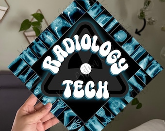 X-ray Radiology Xray Tech Radiologist Graduation Cap Printed Topper