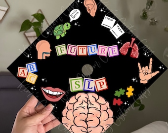 SLP Speech Language Pathologist Printed Graduation Cap Topper