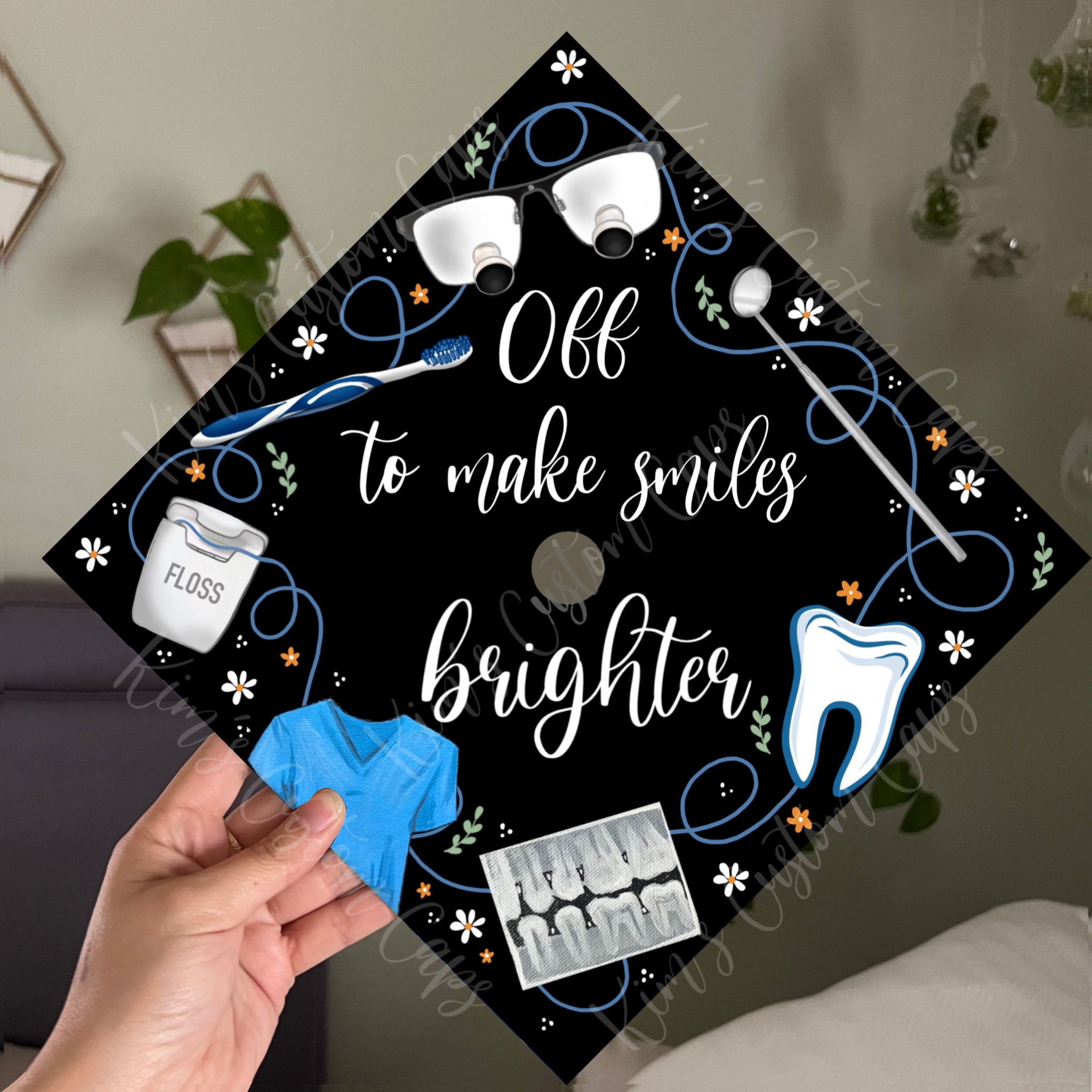 Dmd Grad Caps Dentist Dentistry Dental Printed Premade Graduation Cap Printed Cap ...