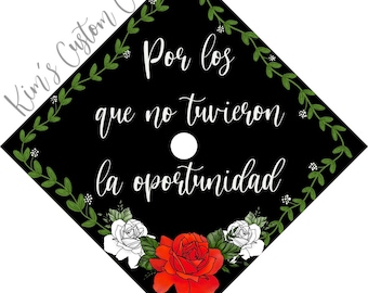 Floral Graduation Cap Spanish Printed Cap Topper