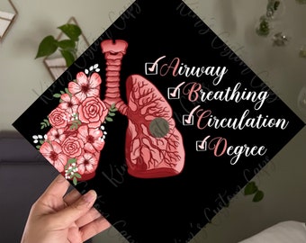Nurse Nursing Doctor Anatomical Lungs Graduation Cap Printed Cap Topper