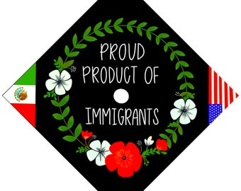 Graduation Cap Printed Cap Topper Interchangeable Flags First Generation Student