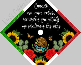 Flag Graduation Cap Spanish Printed Cap Topper