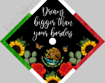 Flag Graduation Cap Spanish Printed Cap Topper