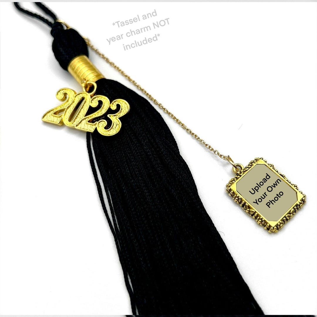 Gold Graduation Cap Photo Frame Tassel/car/bouquet Charm (upload Your ...