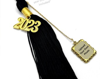 Gold Graduation Cap Photo Frame Tassel/Car/Bouquet Charm (Upload Your Own Photo)