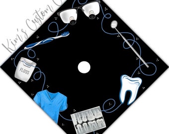 Dentist Dental Dentistry Graduation Cap Custom Quote Cap Topper