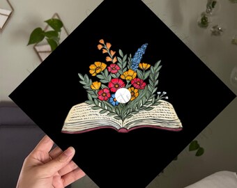 Education Literature Teacher English Book Printed Custom Quote Graduation Cap Topper