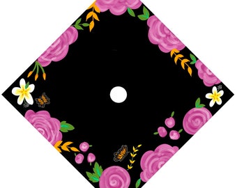 Floral Graduation Cap Custom Quote Cap Topper