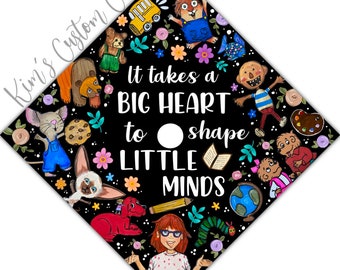 Teacher Elementary Education Themed Graduation Topper