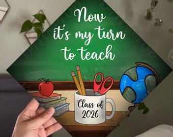 Teacher Education Graduation Cap Printed Cap Topper