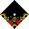 Mexican Flag Printed Custom Quote Graduation Cap Topper