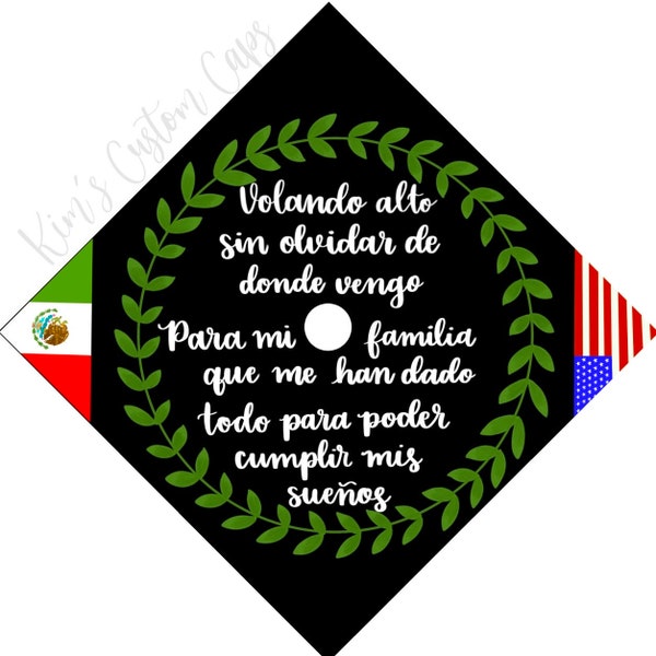 Graduation Cap Printed Cap Topper Interchangeable Flags First Generation Student