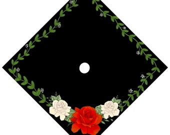 Floral Graduation Cap Custom Quote Cap Topper