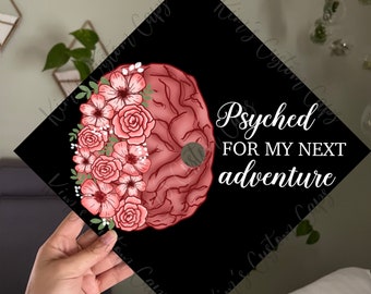 Pyschology Therapist Anatomical Brain Graduation Cap Printed Cap Topper