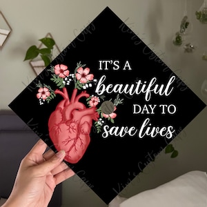 Nurse Nursing Medical Doctor Anatomical Heart Graduation Cap Printed Cap Topper