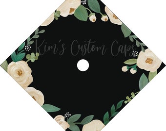 Floral Graduation Cap Custom Quote Cap Topper