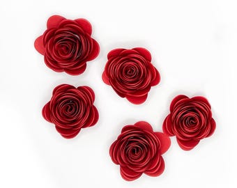 Rosas/flores de papel enrolado (5 PACK/Escolha sua cor)
