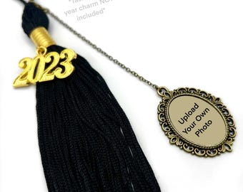 Bronze Oval Graduation Cap Photo Frame Tassel/Car/Bouquet Charm (Upload Your Own Photo)