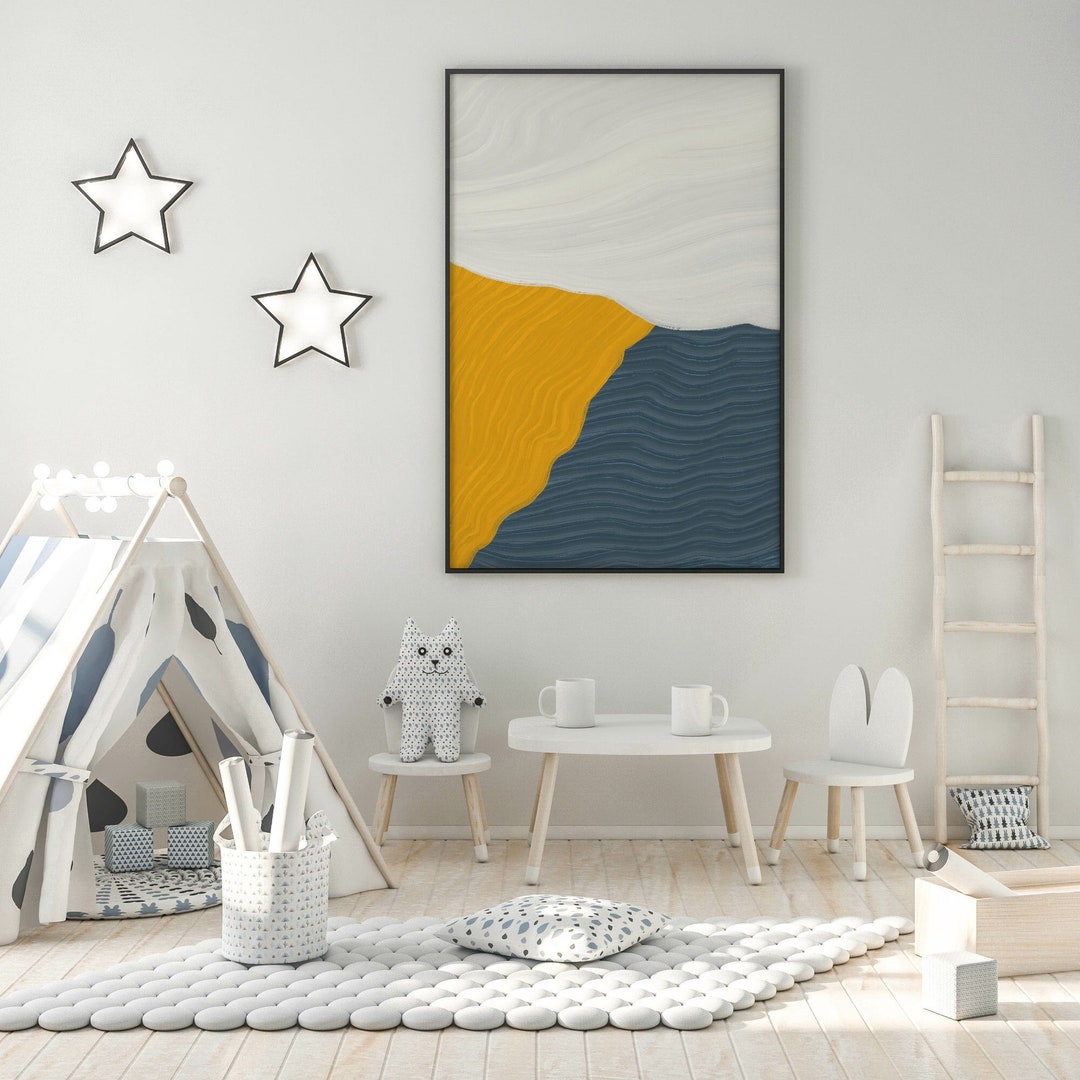 Poster Kids Room Abstract Art Bold Color Painting Digital Download