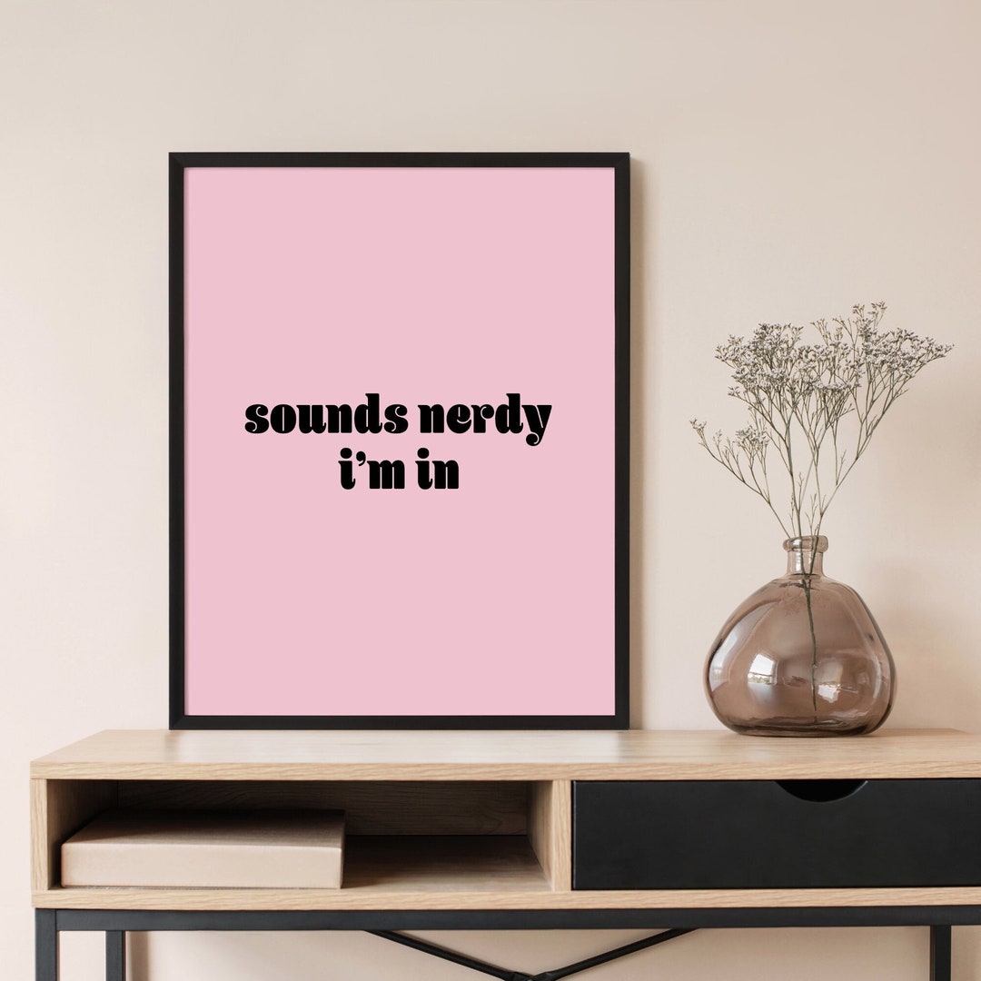 Pink Girly Print Nerdy Poster Wall Collage Kit Printable Typography Art ...