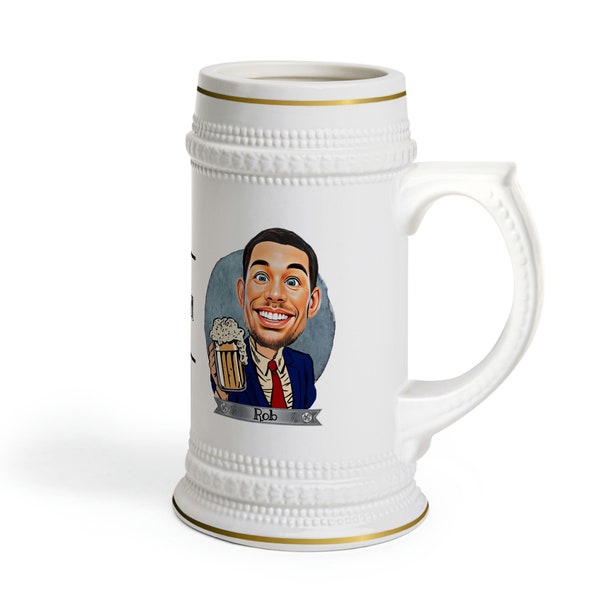 Groomsmen Caricature Beer Stein Mug Personalized , Funny Groomsman Beer mug,Custom Large Groomsmen beer stein, funny Groomsman proposal