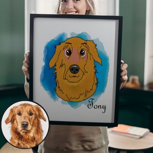 Cartoon Pet Portrait Custom,Pet Cartoon from Photo,Pet Drawing,Dog Cartoon portrait, Handdrawn Pet Portrait,Pet portrait digital,cat cartoon