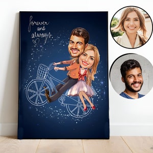 Portret paar aangepast, karikatuur, Koninklijk portret paar, aangepast cartoonportret paar, aangepaste karikatuur paar, portret Valentijnsdag