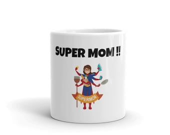 Taza de súper mamá, regalo para mamá, taza para mamá, taza para el día de la madre, regalo de Navidad para mamá, regalo para mamá de su hija, mamá superhéroe, regalo para mamá primeriza