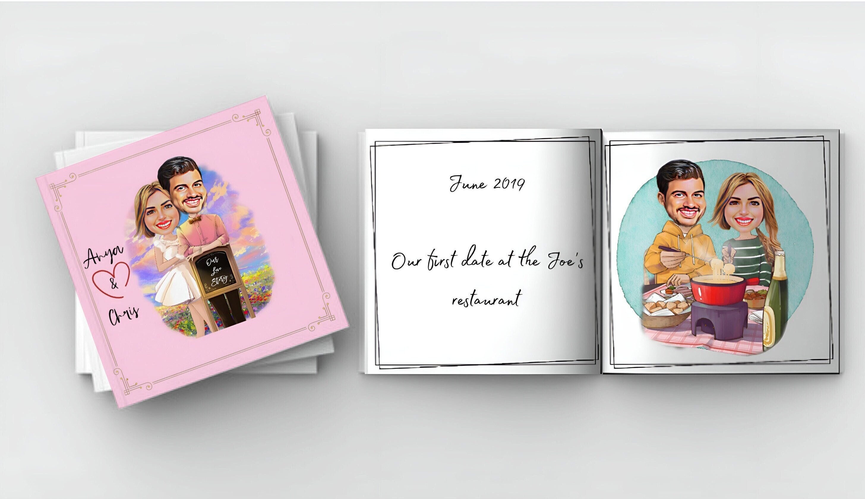 Personalizzato, Our Love Story Journal in formato A5 o A6,Un libro di  memoria notebook carino, regalo per fidanzato, fidanzata, fidanzata,  fidanzata NBS 34 -  Italia
