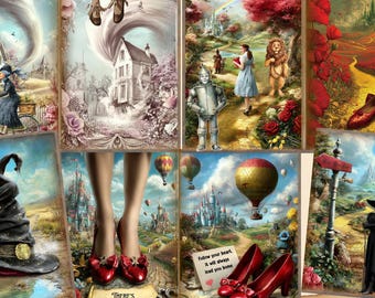 Wizard of Oz Junk Journal Paper, Vintage Ephemera -Digital Download