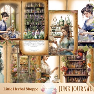 Apothecary Junk Journal Victorian Herbal printable journal, Digital Papers, Vintage Digital Collage Sheets Vintage Junk Journal Apothecary