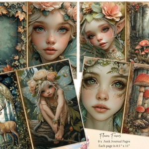 Journal des fées de la forêt, fées, éphémères, étiquettes, cartes, signets, fées, éphémères de fées, papiers numériques fées scrapbooking, fées