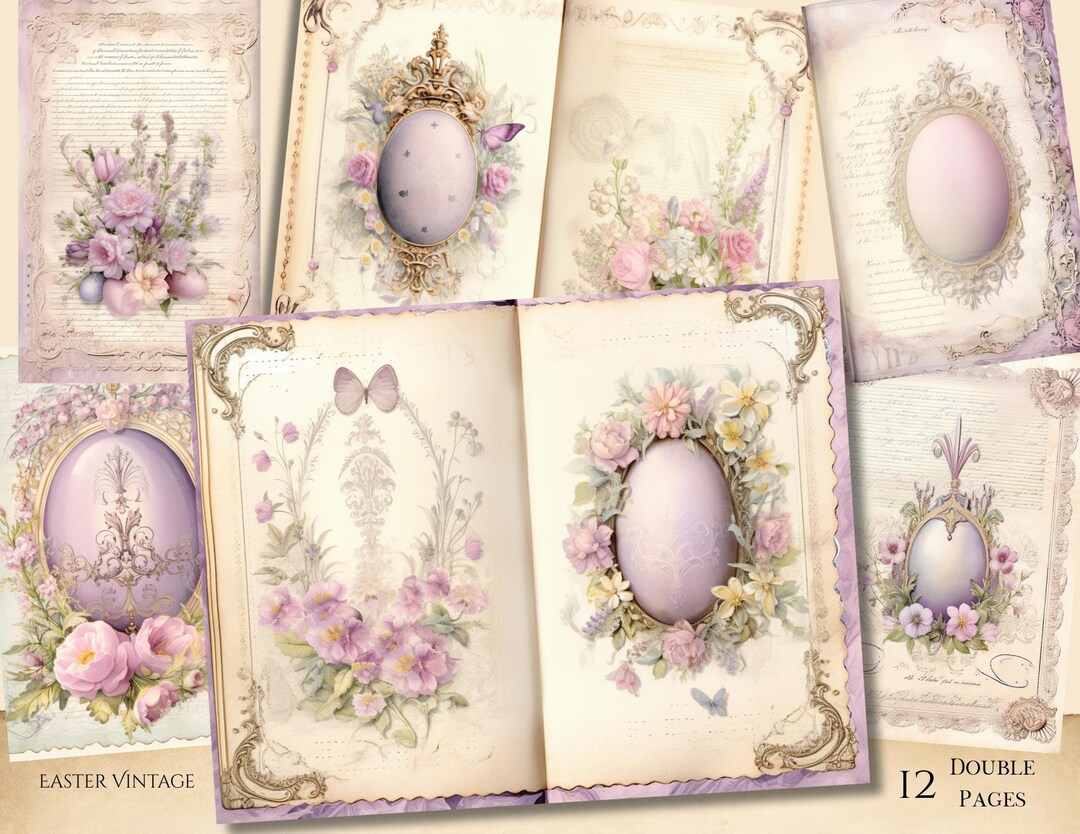 Vintage Easter Junk Journal, Digital Download - Vintage Papers - 12 ...