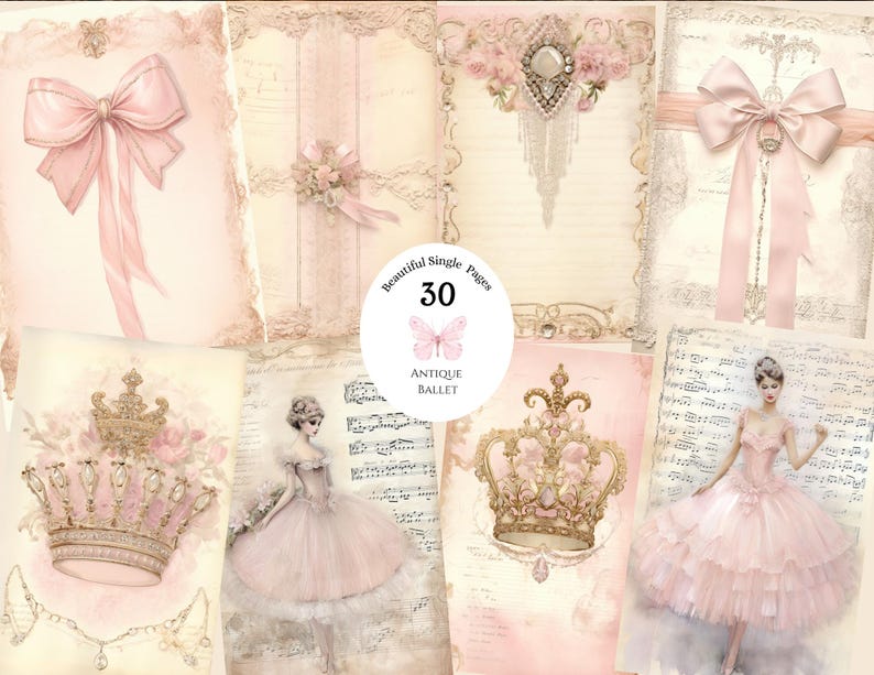 Ballet Junk Journal Kit Printable 30 Half Papers Ephemera Swan Lake ...