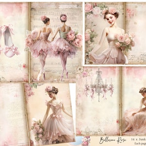 Ballet Junk Journal Pages, Ballerina Junk Journal, Ballet Ephemera,Ballet Ballet Scrapbook Kit, Vintage Ephemera, Ballerina Theme Paper