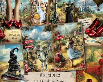 Wizard of Oz Junk Journal Paper, Vintage Ephemera -Digital Download