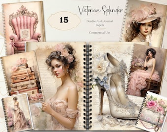 Victorian Ladies Junk Journal Pages, Victorian Women Junk Journal, Victorian Collage Sheet, Victorian Ephemera, Digital Scrapbook paper kit.
