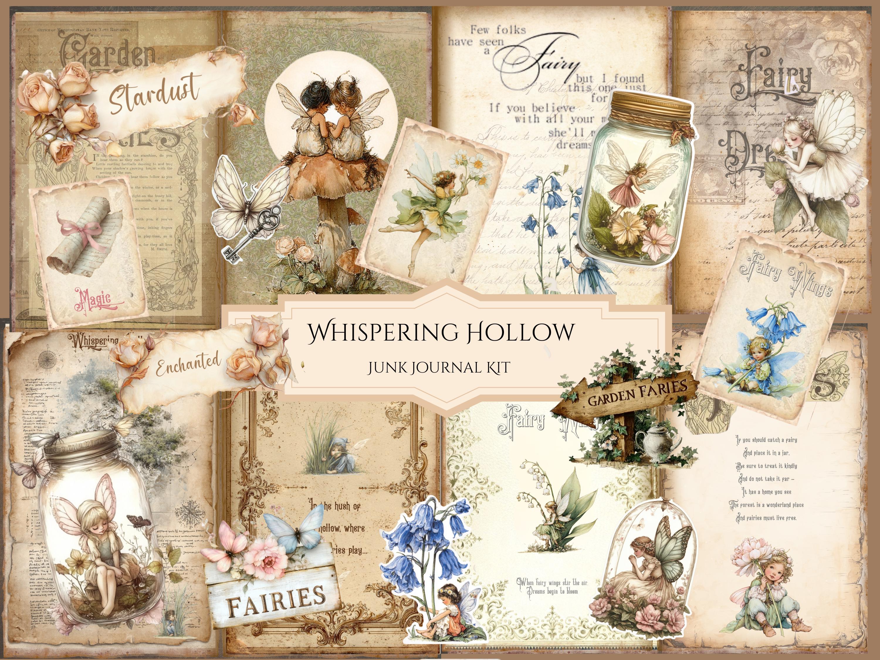 Fairy Junk Journal Printable Kit, Pastel Scrapbook Paper Set, Vintage ...