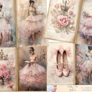 Kit de carnets de notes de ballet, éphémères de ballet, cartes ATC de ballet, danseuse de ballet, ballerines éphémères, carnet de notes de ballerines, cartes de scrapbooking