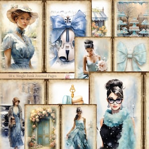 Big Bundle 50 Junk Journal Kit, Bastelpapiere, Ephemera, Scrapbooking Zubehör, Ephemera, Kartenherstellung, Wandkunst, Basteln, Junk Journal