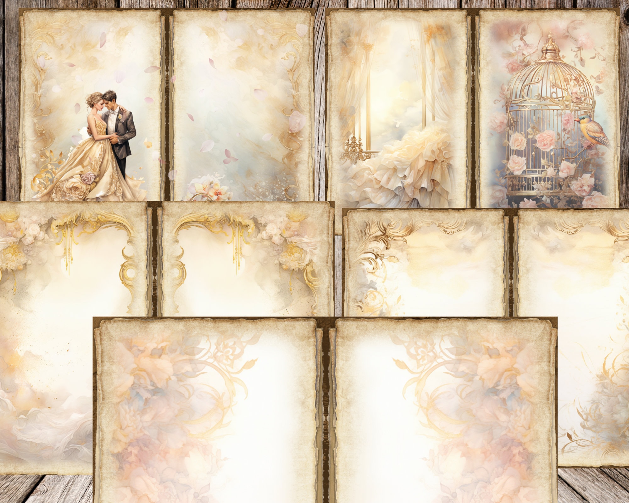 Wedding Junk Journal Kit 15 Wedding Junk Journal Pages Scrapbooking