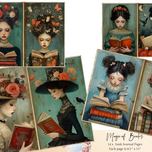Kit de journal indésirable de livres, pages de journal indésirable de la librairie, papiers de création, livres éphémères, j'aime lire le journal indésirable, livre journal indésirable, livres